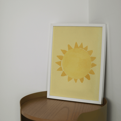 Bright Life - Sun Minimalist Boho Print Framed Art Print