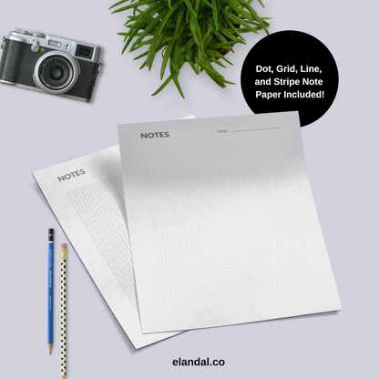 A5 Printable Note Paper Inserts