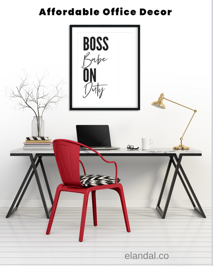 Boss Babe On Duty Printable Wall Art