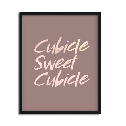 Cubicle Sweet Cubicle Framed Artwork, Available in Four Sizes, Six Print Colors and Three Frame Colors