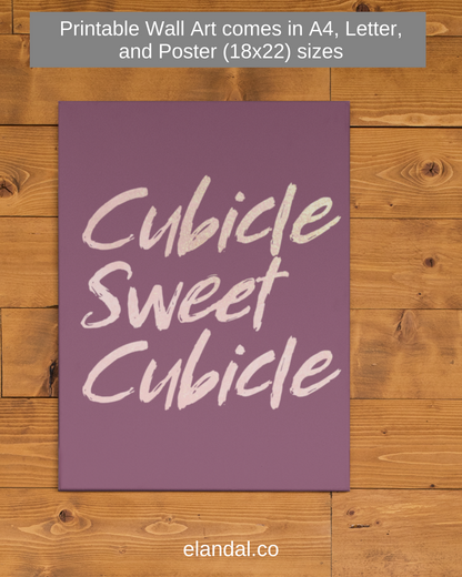 Printable Cubicle Sweet Cubicle Wall Art