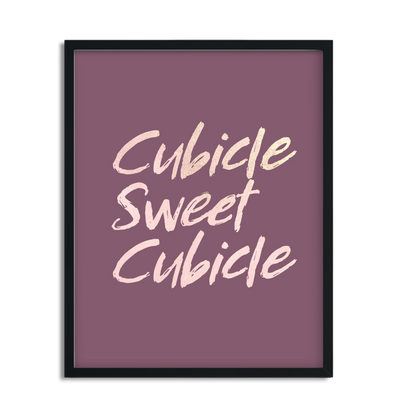 Cubicle Sweet Cubicle Framed Artwork, Available in Four Sizes, Six Print Colors and Three Frame Colors