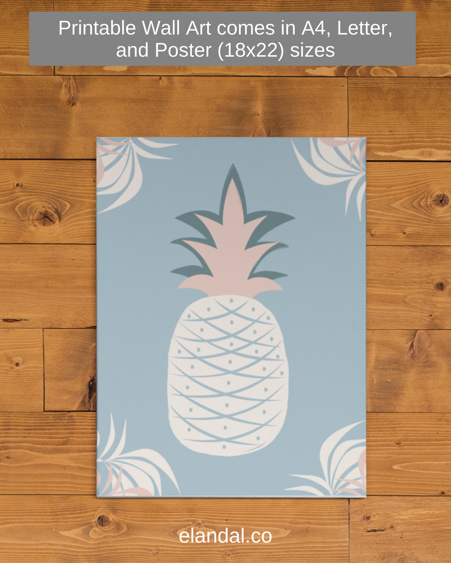 Pink Pineapple Decor: Printable Wall Art for Office and Home | Digital Tropical Art Poster | Cubicle Art | Modern Print Decor | Summer Decor