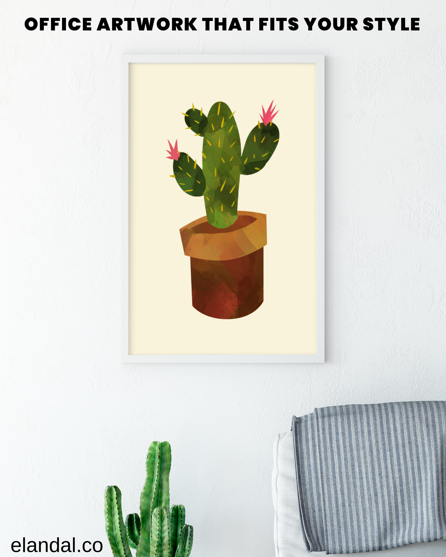 Printable Cactus Wall Art | Boho Home Office Decor for Cacti Lovers | Succulent Art Gift | Set of Three A4 Letter and Poster Sizes Included