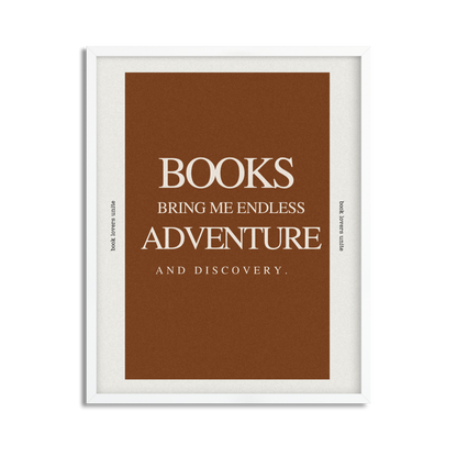 Books Are An Adventure Framed Poster for Book Lovers