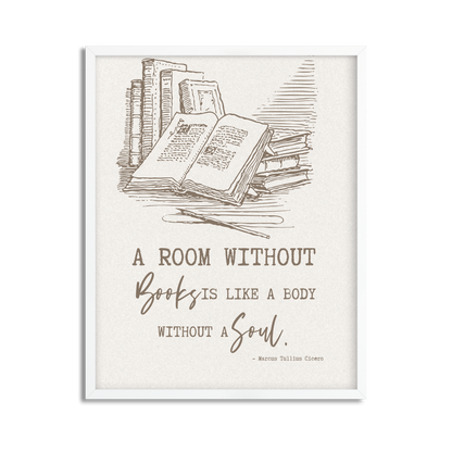 Room Without Books Like a Body Without a Soul Framed Art Print