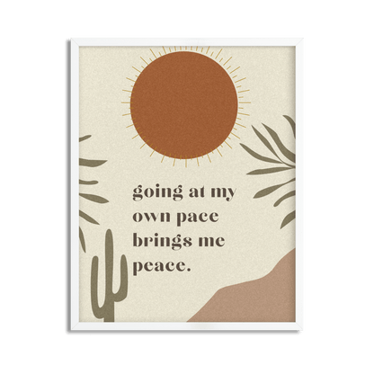 Go At Own Pace Inspirational Framed Poster