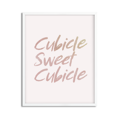 Cubicle Sweet Cubicle Framed Artwork, Available in Four Sizes, Six Print Colors and Three Frame Colors