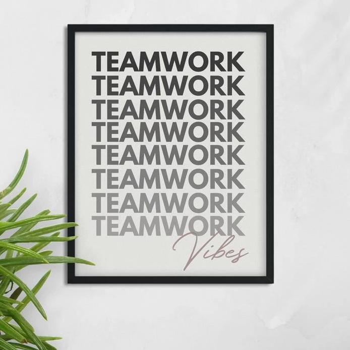 Printable Teamwork Poster Cubicle/Office Decor, Work Office Wall Art, Coworker/Boss Gift, Digital Download Poster, Inspirational Printable