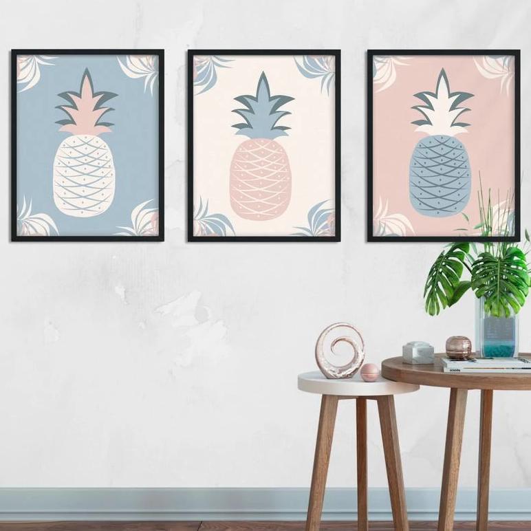 Pink Pineapple Decor: Printable Wall Art for Office and Home | Digital Tropical Art Poster | Cubicle Art | Modern Print Decor | Summer Decor