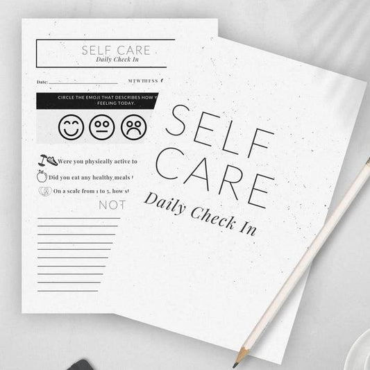 Self-Care Printable Planner Insert Minimal Version, Stress Relief, Mood Chart, Mental Health Anti-Anxiety Printable, Daily Journal Page