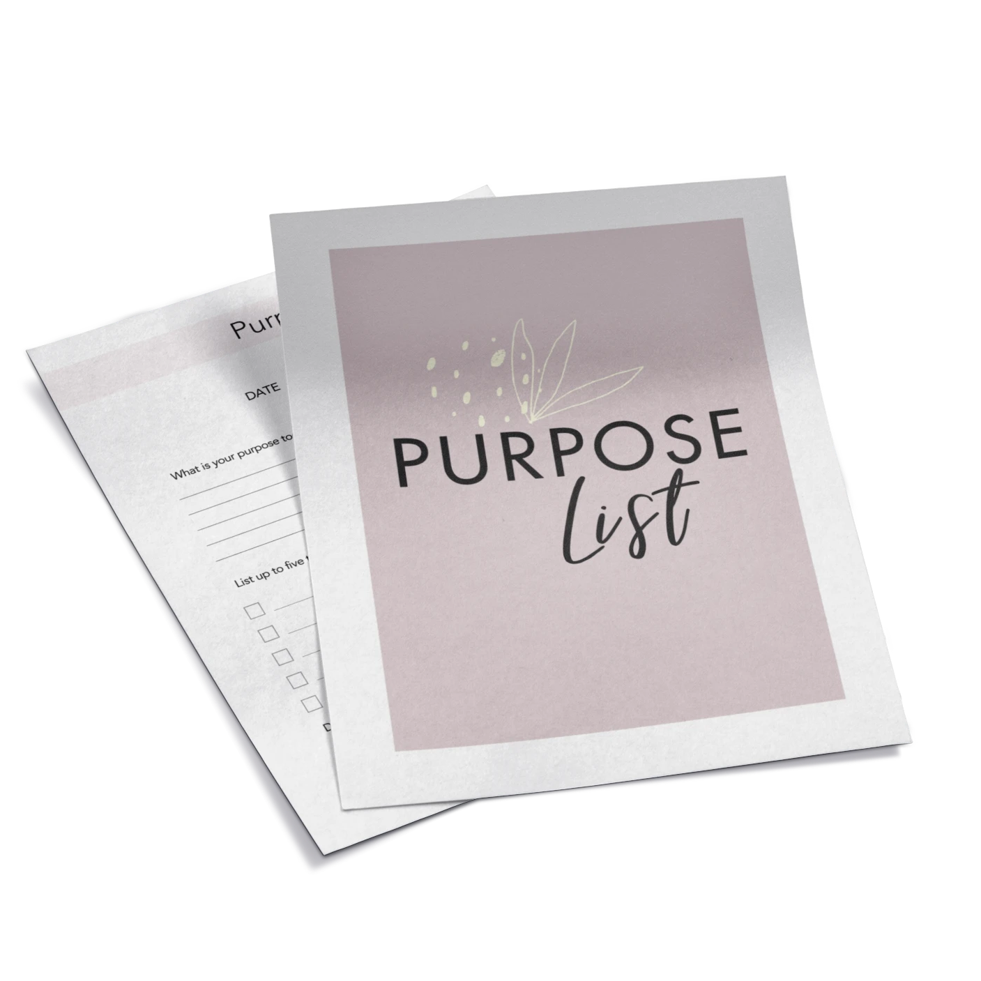 Purpose List - Printable Motivational Daily To-Do List Planner Page