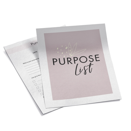 Purpose List - Printable Motivational Daily To-Do List Planner Page